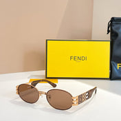 FIRST CRYSTAL OVAL FRAME SUNGLASSES 7028 IN METAL