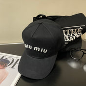 MIUMIU EMBROIDERED DENIM BASEBALL CAP STYLE 74