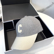 BASEBALL CAP MODEL 652409 IN WHITE AND GRAY FELTED FABRIC