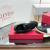 VALENTINO 25S UPVILLAGE SNEAKERS IN BLACK MIX WHITE LAMBSKIN STYLE 1