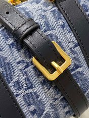 GROOVE MINI 17 BAG IN DENIM BLUE OBLIQUE MONOGRAM JACQUARD