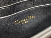DIOR 25S DIOR TALK PHONE POUCH 21 IN BLACK CANNAGE LAMBSKIN SILVER HARDWARE