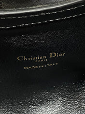 DIOR 25S JOLIE TOP HANDLE MINI BAG 18 IN BLACK CALFSKIN GOLD HARDWARE