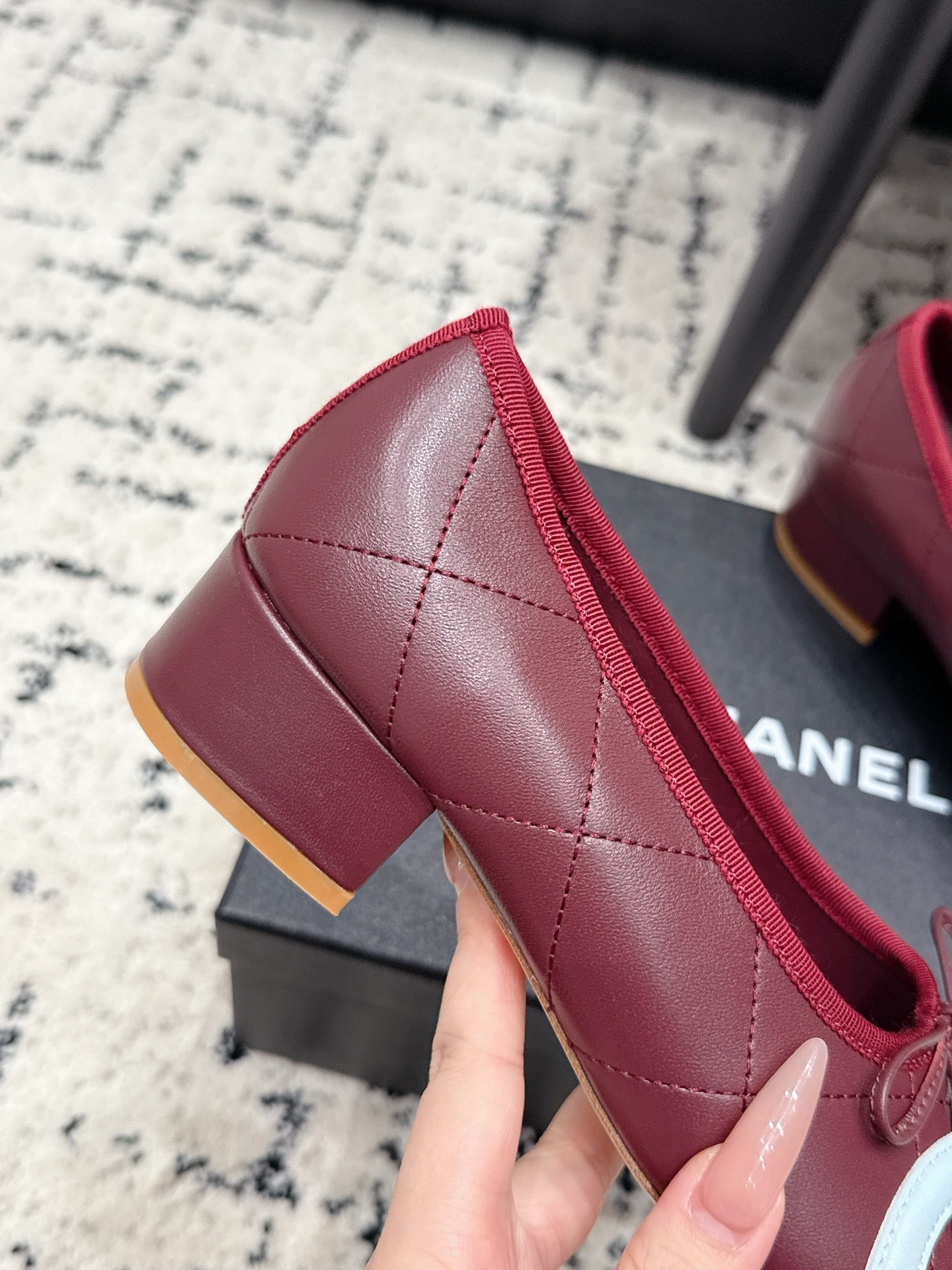 CHANEL 26S HIGH HEELS IN DARK RED LAMBSKIN WITH BOW