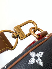 LV 25S SPEEDY BANDOULIÈRE BAG 40 IN CHARCOAL BLUE CALFSKIN GOLD HARDWARE
