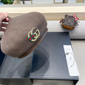 BERET HAT IN WENGE BROWN WOOL 406888
