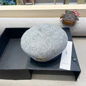 BERET HAT IN ASH GRAY WOOL 406885