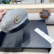BERET HAT IN ASH GRAY WOOL 406885