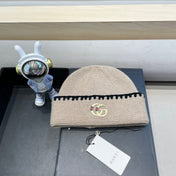 BEANIE HAT IN PEANUT BROWN WOOL 416411