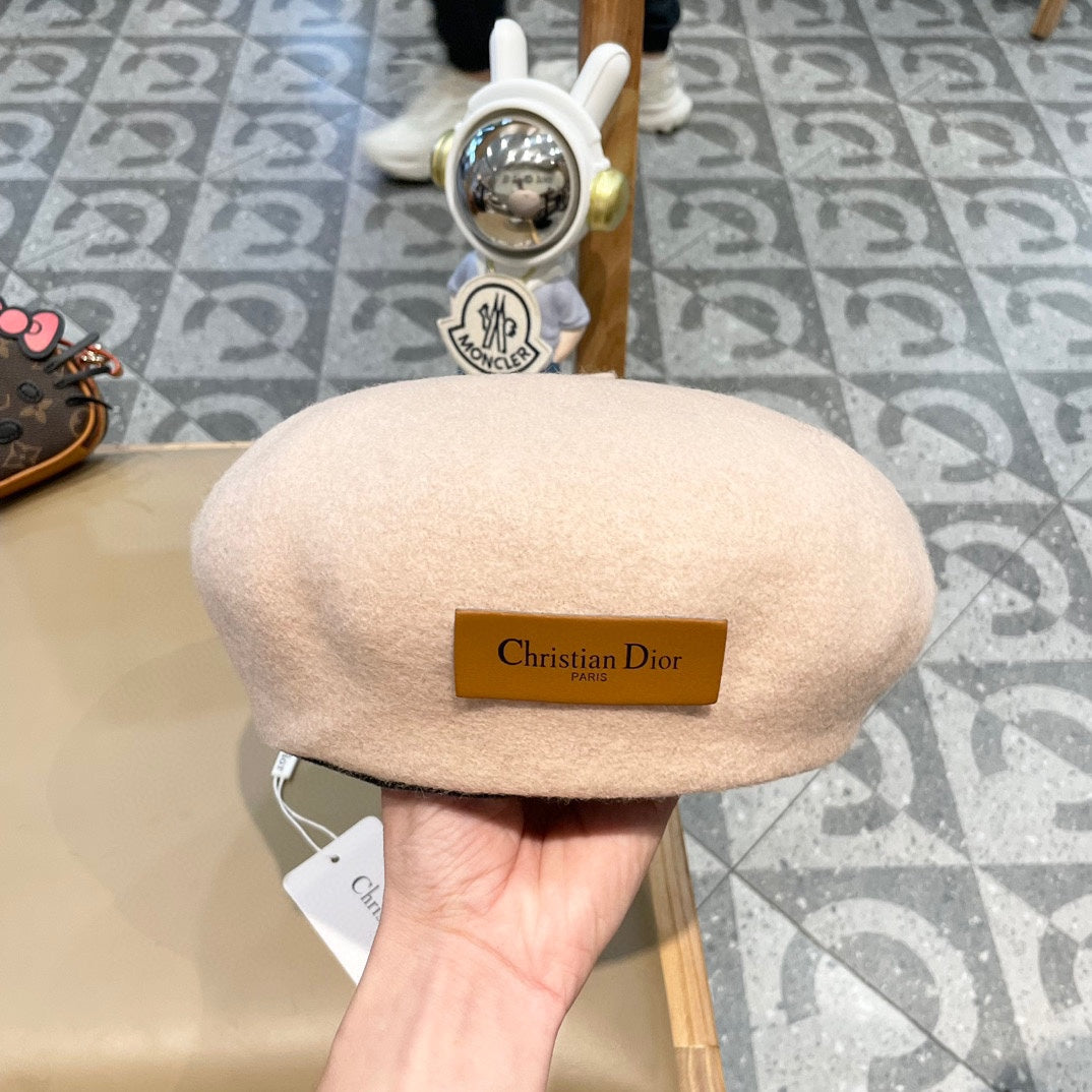 AUSTRALIAN BERET HAT IN LINEN BEIGE WOOL FELT 431715