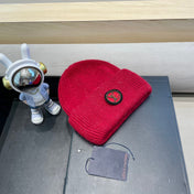 BEANIE HAT IN RED WOOL AND RABBIT FUR 433476