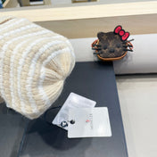 BEANIE HAT IN STELL BISQUE BEIGE MIX WHITE CASHMERE 436731