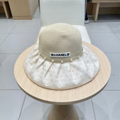 WIDE BRIM HAT IN IVORY STRAW 673033