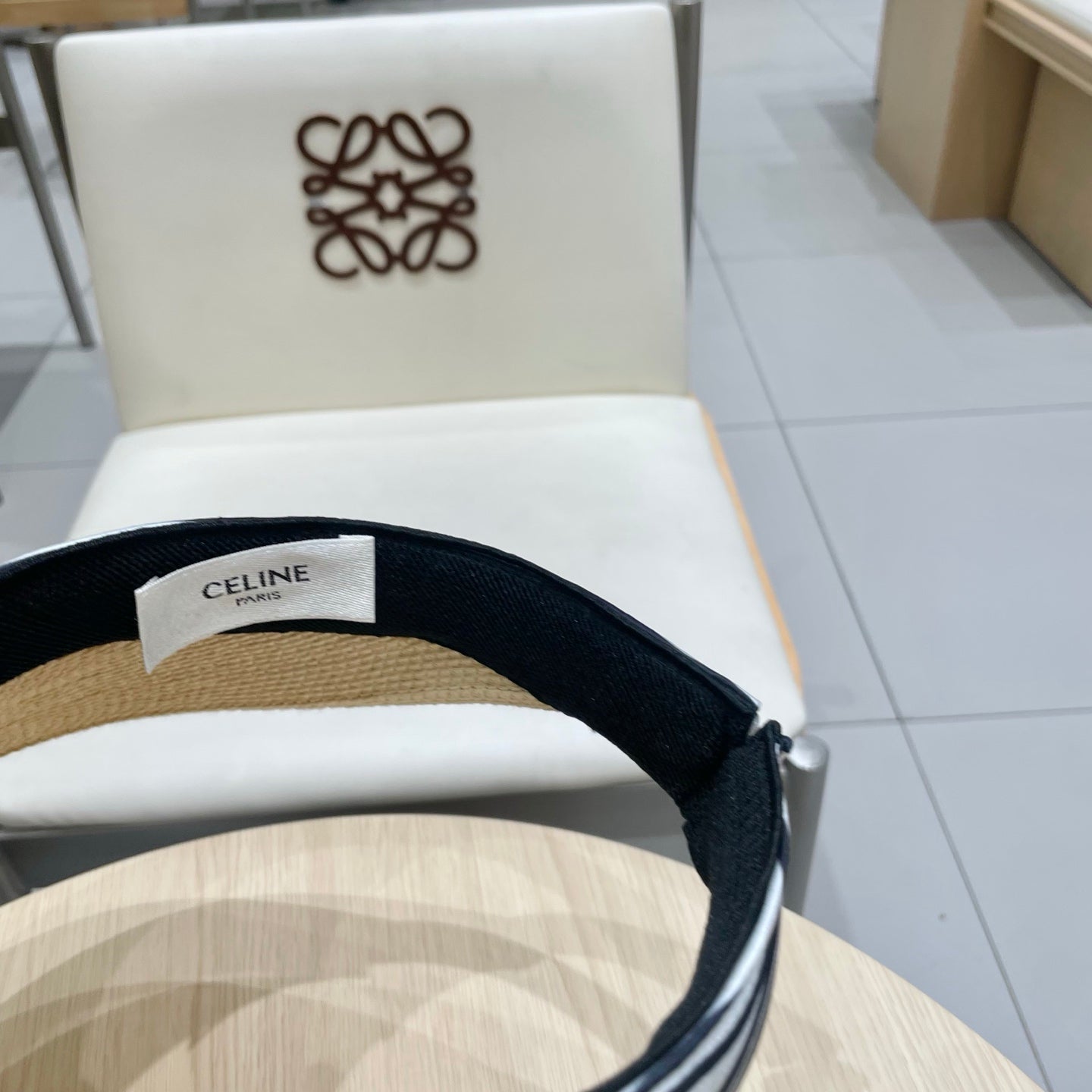 VISOR HAT MODEL 652216 IN BEIGE WOVEN STRAW