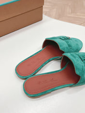 LP SUMMER CHARMS SANDALS IN TEAL BLUE SUEDE