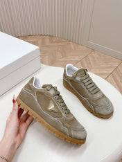 PRA FADED SUEDE SNEAKERS CARAMEL AND WHITE