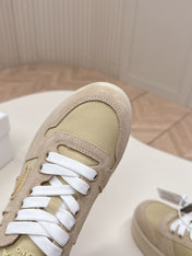 PRADA 26S PLATFORM SNEAKERS 50MM IN BEIGE SUEDE