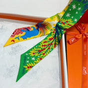 HERMES 25S SILK NECKERCHIEF 86 IN SILK 714355