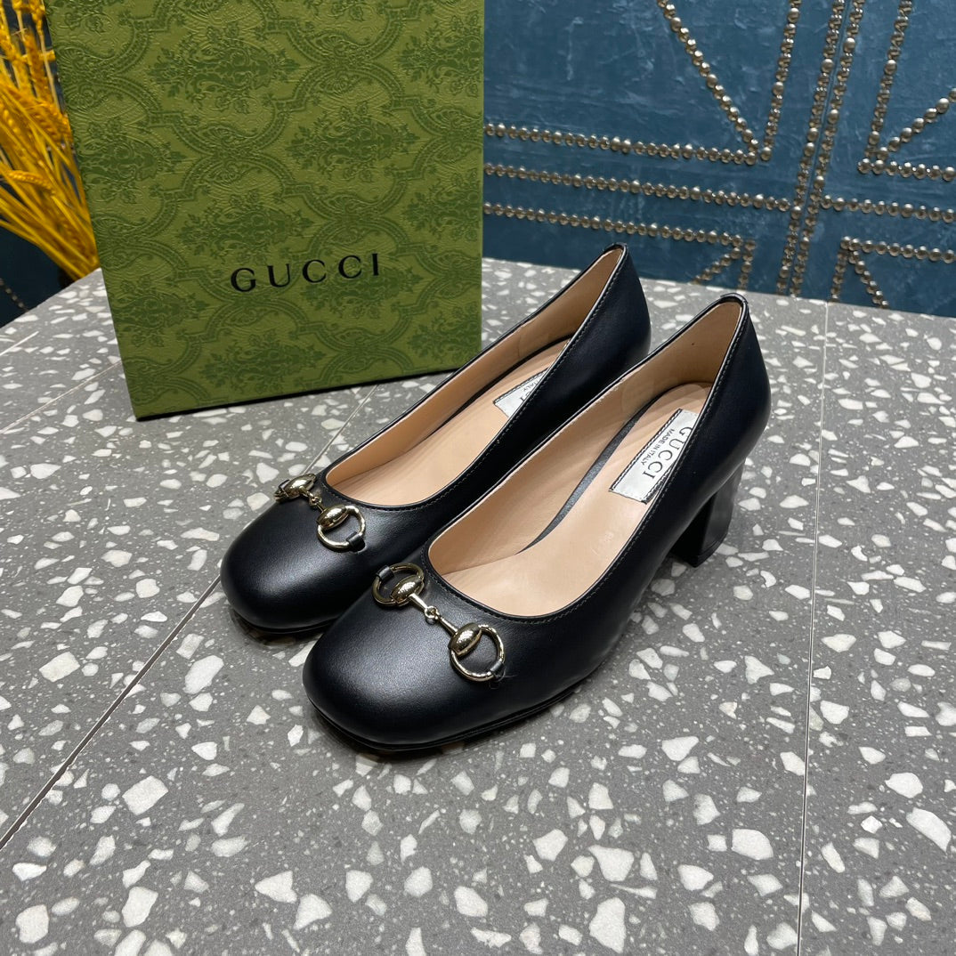 HIGH PUMP 55MM IN BLACK SHEEPSKIN