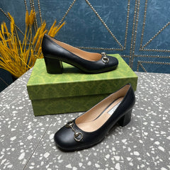 HIGH PUMP 55MM IN BLACK SHEEPSKIN