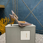 HIGH HEELS 10 CM IN DUSTY PINK SNAKE PATTERNED CALFSKIN