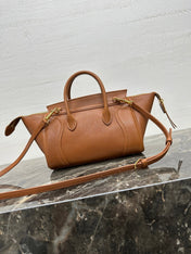 CELINE 25S NEW LUGGAGE 38MM IN TAN BROWN LAMBSKIN GOLD HARDWARE