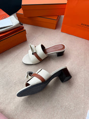 HIGH MULES IN WHITE CALFSKIN