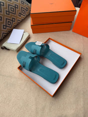 0RAN SANDALS IN SAPPHIRE BLUE CALFSKIN