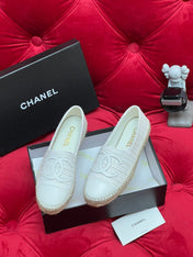WOVEN LOAFERS IN WHITE FABRIC