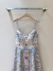 ZIMMERMANN 26S PATTERNED SPAGHETTI STRAP DRESS STYLE 73