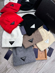 BEANIE HAT IN SHADOW GRAY WOOL AND RABBIT FUR 342034