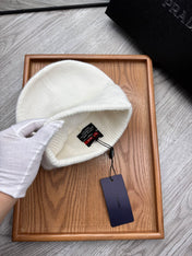 BEANIE HAT IN WHITE WOOL AND RABBIT FUR 342037