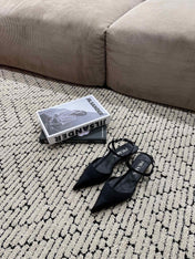 PRA SATIN SLINGBACK PUMPS BLACK