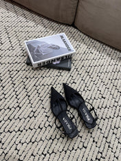 PRA SATIN SLINGBACK PUMPS BLACK