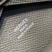 CALVI DUO COMPACT CARD HOLDER IN GRIS MEYER EPSOM CALFSKIN