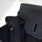 HERMES 25S SHOULDER BIRKIN 29 IN BLACK CALFSKIN SILVER HARDWARE