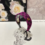 FUCHSIA PINK MONOGRAM CANVAS HAIRBAND 369307