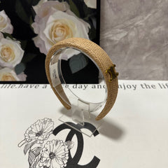 CAMEL BEIGE RAFFIA WOVEN HAIRBAND 400481