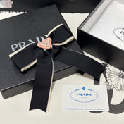 BOW HAIR CLIP IN BLACK MIX BEIGE FABRIC 406108