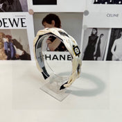 WHITE FABRIC HAIRBAND WITH CRYSTAL 412474