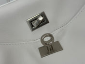 RODEO MEDIUM BAG 35 IN WHITE SMOOTH CALFSKIN SILVER HARDWARE