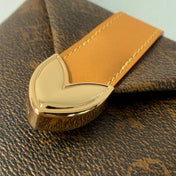 ENVELOPE POUCH 18 IN BROWN MONOGRAM COATED CANVAS AND CALFSKIN