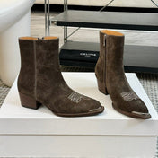 ANKLE BOOTS 45 MM IN DARK BROWN SUEDE