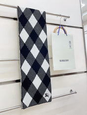 ARGYLE WOOL SCARF 190 CM BLACK MIX WHITE 394596