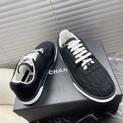 TRAINER SHOES IN BLACK WOOL FABRIC