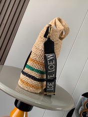 LOE 30 SLIT BAG IN COLORFUL RAFFIA AND CALFSKIN