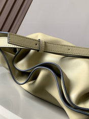 LOEWE 25S LARGE FLAMENCO CLUTCH BAG 30 IN DUSTY KHAKI CALFSKIN