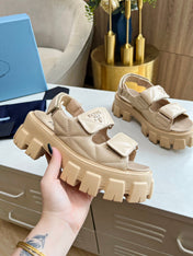 PRA MONOLITH NAPPA SANDALS BEIGE LAMBSKIN