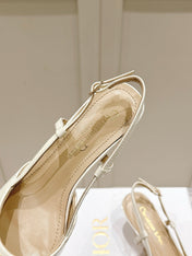 MY DD 25S SLINGBACK PUMP 50MM IN WHITE GLOSSY CALFSKIN