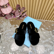 PRA SLIDES SANDALS BLACK VELVET